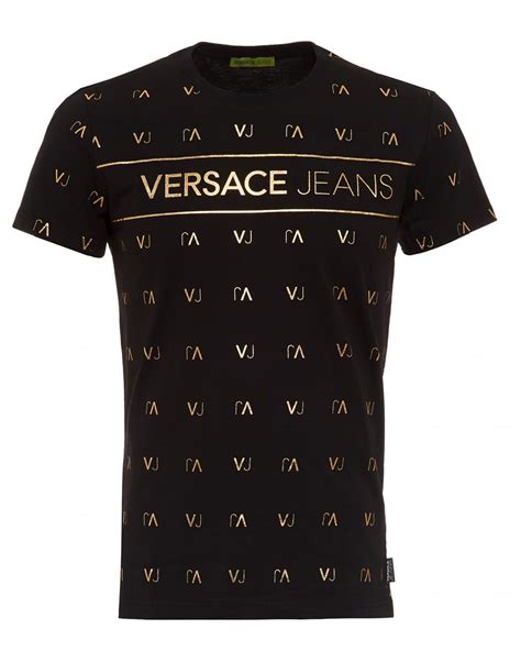 t shirt versace nera|authentic versace shirts.